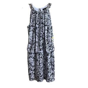 Thalia Sodi Women's Black & White Short Dress Size M Stretch Sleeveless Stretch
